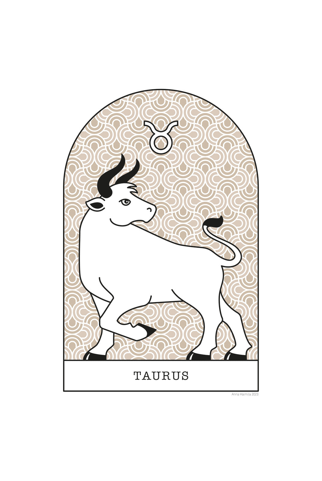Härkä, Taurus -horoskooppi (beige)