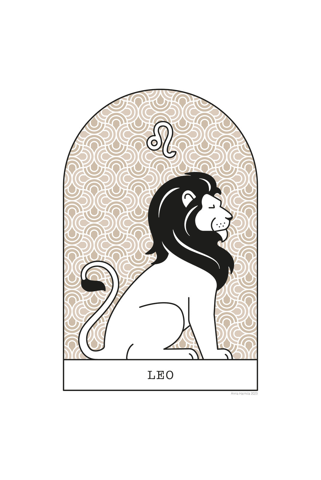 Leijona, Leo -horoskooppi (beige)