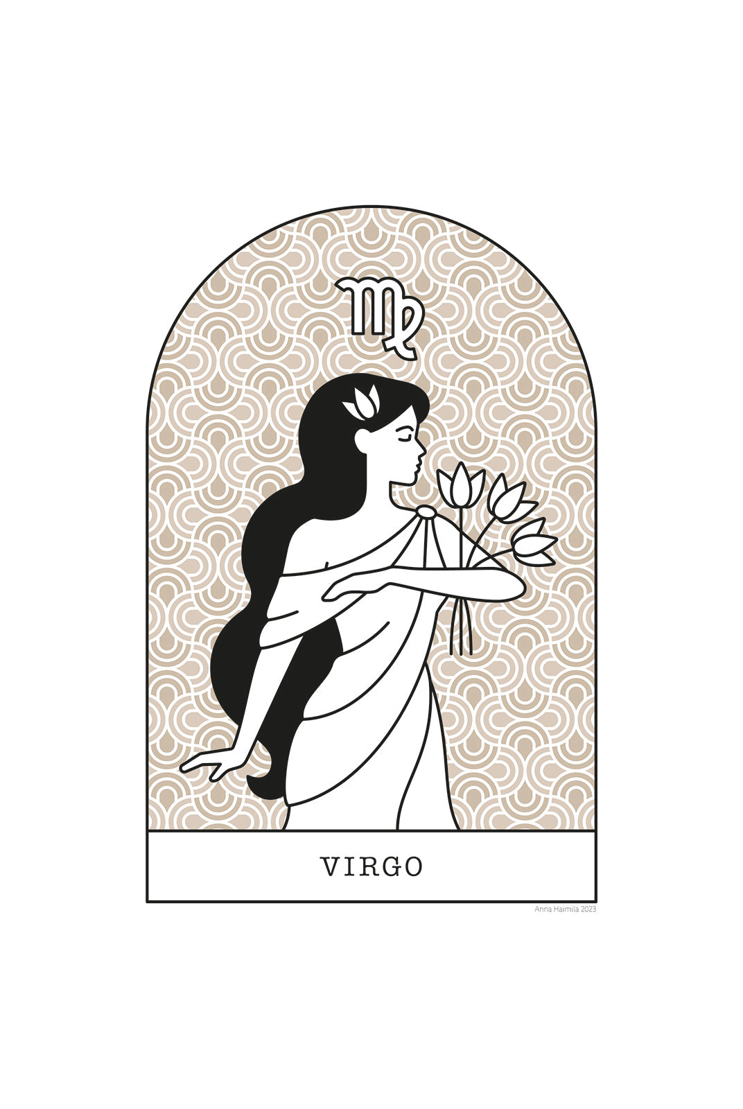 Neitsyt, Virgo -horoskooppi (beige)